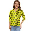 Modern Chic Vector Camera Illustration Pattern Women s Quarter Sleeve Pocket Shirt View1