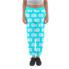 Modern Chic Vector Camera Illustration Pattern Women s Jogger Sweatpants by GardenOfOphir