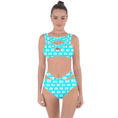 Modern Chic Vector Camera Illustration Pattern Bandaged Up Bikini Set 