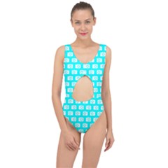 Modern Chic Vector Camera Illustration Pattern Center Cut Out Swimsuit by GardenOfOphir