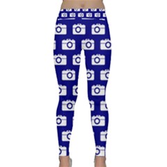 Modern Chic Vector Camera Illustration Pattern Classic Yoga Leggings by GardenOfOphir