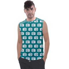 Modern Chic Vector Camera Illustration Pattern Men s Regular Tank Top by GardenOfOphir