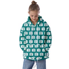 Modern Chic Vector Camera Illustration Pattern Kids  Oversized Hoodie by GardenOfOphir