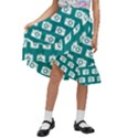 Modern Chic Vector Camera Illustration Pattern Kids  Ruffle Flared Wrap Midi Skirt View1