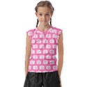 Pink Modern Chic Vector Camera Illustration Pattern Kids  Raglan Cap Sleeve Tee View1