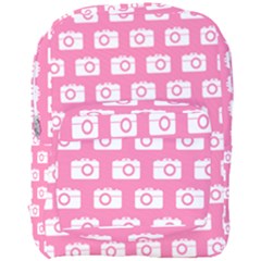 Pink Modern Chic Vector Camera Illustration Pattern Full Print Backpack by GardenOfOphir