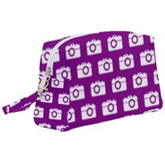 Modern Chic Vector Camera Illustration Pattern Wristlet Pouch Bag (large) by GardenOfOphir