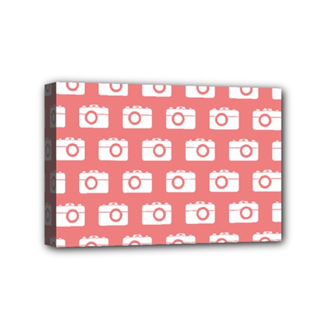 Modern Chic Vector Camera Illustration Pattern Mini Canvas 6  X 4  (stretched) by GardenOfOphir