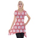 Modern Chic Vector Camera Illustration Pattern Short Sleeve Side Drop Tunic View1