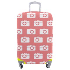 Modern Chic Vector Camera Illustration Pattern Luggage Cover (medium) by GardenOfOphir