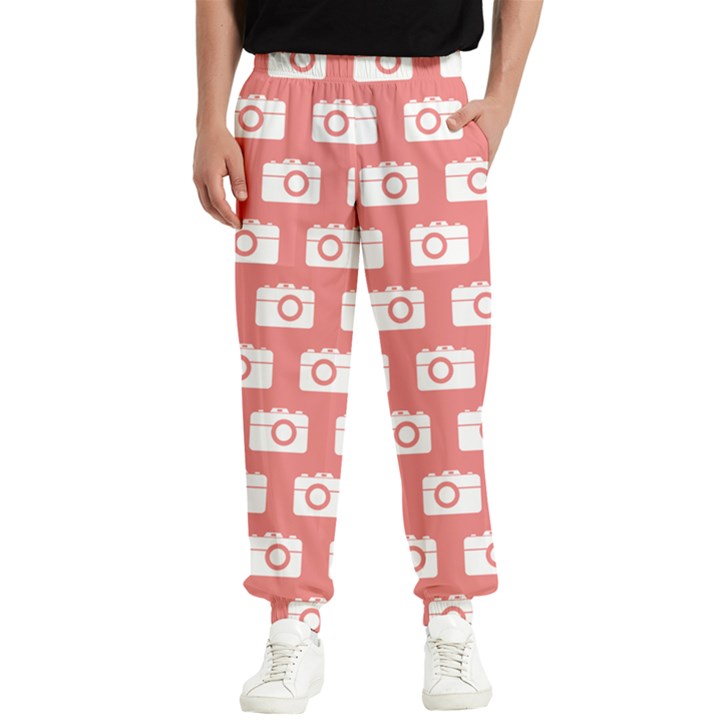 Modern Chic Vector Camera Illustration Pattern Men s Elastic Waist Pants