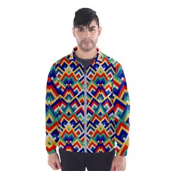 Trendy Chic Modern Chevron Pattern Men s Windbreaker by GardenOfOphir