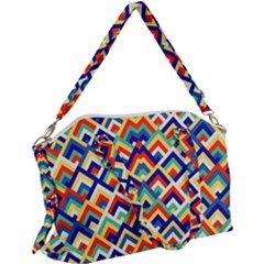 Trendy Chic Modern Chevron Pattern Canvas Crossbody Bag by GardenOfOphir