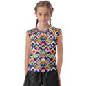 Trendy Chic Modern Chevron Pattern Kids  Raglan Cap Sleeve Tee View1