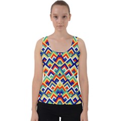 Trendy Chic Modern Chevron Pattern Velvet Tank Top by GardenOfOphir