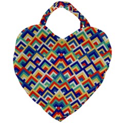 Trendy Chic Modern Chevron Pattern Giant Heart Shaped Tote by GardenOfOphir