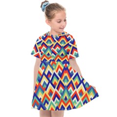 Trendy Chic Modern Chevron Pattern Kids  Sailor Dress by GardenOfOphir