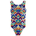 Trendy Chic Modern Chevron Pattern Kids  Cut-Out Back One Piece Swimsuit View1