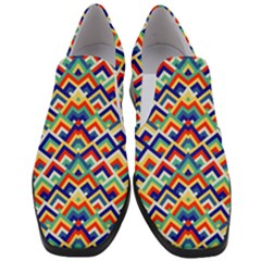 Trendy Chic Modern Chevron Pattern Women Slip On Heel Loafers by GardenOfOphir