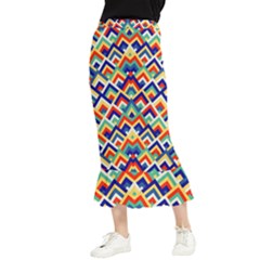 Trendy Chic Modern Chevron Pattern Maxi Fishtail Chiffon Skirt by GardenOfOphir