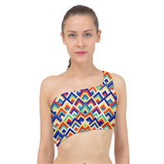 Trendy Chic Modern Chevron Pattern Spliced Up Bikini Top  by GardenOfOphir