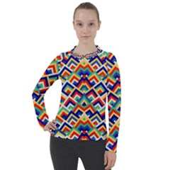 Trendy Chic Modern Chevron Pattern Women s Pique Long Sleeve Tee