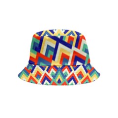 Trendy Chic Modern Chevron Pattern Inside Out Bucket Hat (kids) by GardenOfOphir