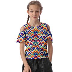 Trendy Chic Modern Chevron Pattern Kids  Butterfly Cutout Tee by GardenOfOphir