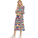 Trendy Chic Modern Chevron Pattern Double Cuff Midi Dress View2