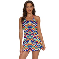 Trendy Chic Modern Chevron Pattern 2-in-1 Flare Activity Dress by GardenOfOphir