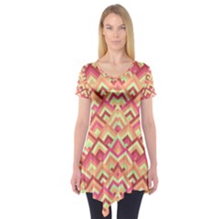 Trendy Chic Modern Chevron Pattern Short Sleeve Tunic  by GardenOfOphir