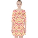 Trendy Chic Modern Chevron Pattern Quarter Sleeve Pocket Dress View1