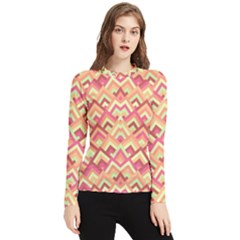 Trendy Chic Modern Chevron Pattern Women s Long Sleeve Rash Guard by GardenOfOphir