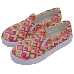 Trendy Chic Modern Chevron Pattern Kids  Canvas Slip Ons by GardenOfOphir