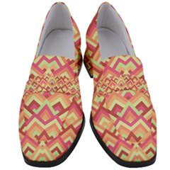 Trendy Chic Modern Chevron Pattern Women s Chunky Heel Loafers by GardenOfOphir