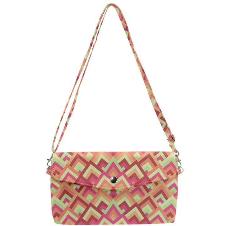 Trendy Chic Modern Chevron Pattern Removable Strap Clutch Bag