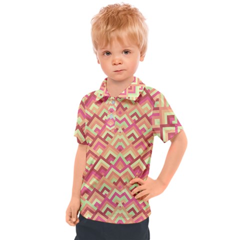 Trendy Chic Modern Chevron Pattern Kids  Polo Tee by GardenOfOphir