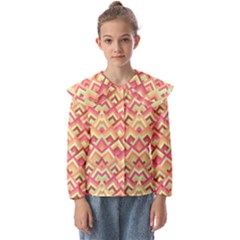 Trendy Chic Modern Chevron Pattern Kids  Peter Pan Collar Blouse by GardenOfOphir