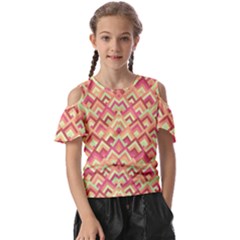 Trendy Chic Modern Chevron Pattern Kids  Butterfly Cutout Tee by GardenOfOphir