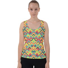 Trendy Chic Modern Chevron Pattern Velvet Tank Top by GardenOfOphir