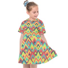 Trendy Chic Modern Chevron Pattern Kids  Sailor Dress by GardenOfOphir