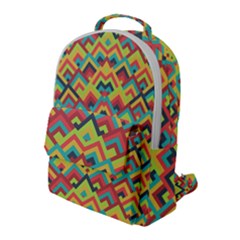 Trendy Chic Modern Chevron Pattern Flap Pocket Backpack (large) by GardenOfOphir