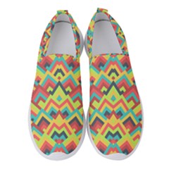 Trendy Chic Modern Chevron Pattern Women s Slip On Sneakers by GardenOfOphir