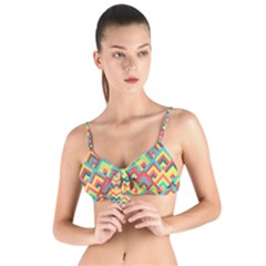 Trendy Chic Modern Chevron Pattern Tie Up Cut Bikini Top