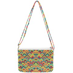 Trendy Chic Modern Chevron Pattern Double Gusset Crossbody Bag by GardenOfOphir