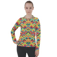 Trendy Chic Modern Chevron Pattern Women s Pique Long Sleeve Tee