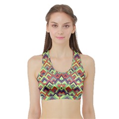 Trendy Chic Modern Chevron Pattern Sports Bra With Border by GardenOfOphir