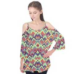 Trendy Chic Modern Chevron Pattern Flutter Tees