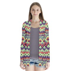 Trendy Chic Modern Chevron Pattern Drape Collar Cardigan by GardenOfOphir