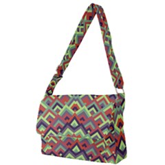 Trendy Chic Modern Chevron Pattern Full Print Messenger Bag (s) by GardenOfOphir